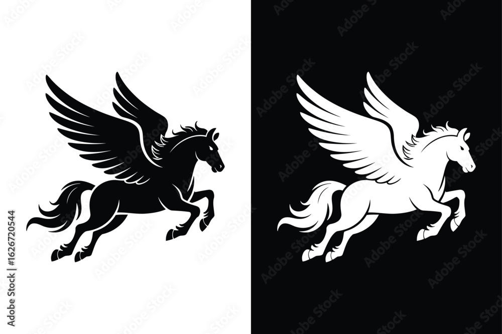 Obraz premium Pegasus icon vector on White Background ,Vector Art Illustration on white background.