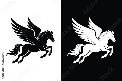 Pegasus icon vector on White Background ,Vector Art Illustration on white background.