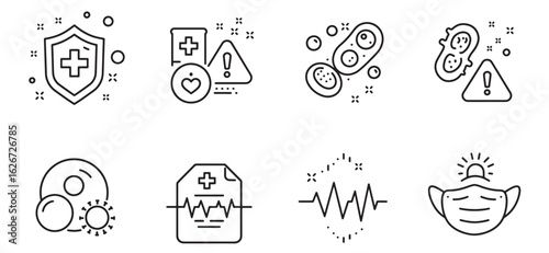 Healthcare and virus protection icon set representing medical care and prevention measures