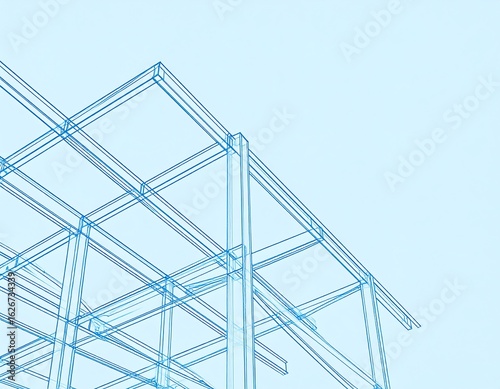 Architectural steel framework illustration
