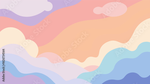 Dreamy Abstract Cloud Background with Soft Pastel Colors, Minimalist Sky and Cloud Vector in Light Pink and Blue Tones, Abstract Gradient Cloudscape with Smooth Fluid Design, Soft and Aesthetic Cloud 