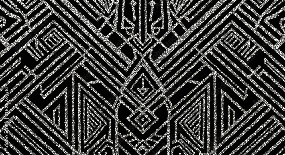Geometric Silver Glitter Pattern Design. Geometric Silver Glitter Pattern Design.