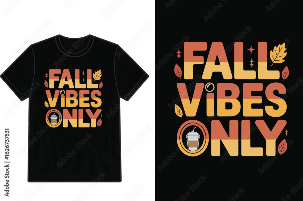 Autumn vibes only typography design for fall season t shirt