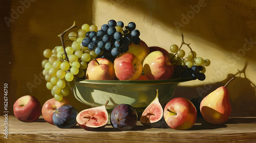 A digital still life painting in the classical renaissance art style.