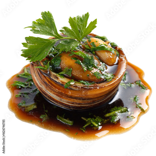 Wallpaper Mural Single Braised Abalone with Fresh Parsley Garnish on transparent background Torontodigital.ca