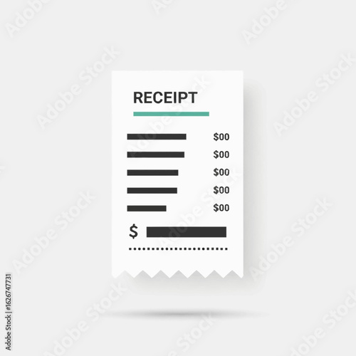 A white receipt with black text and lines on a light background.