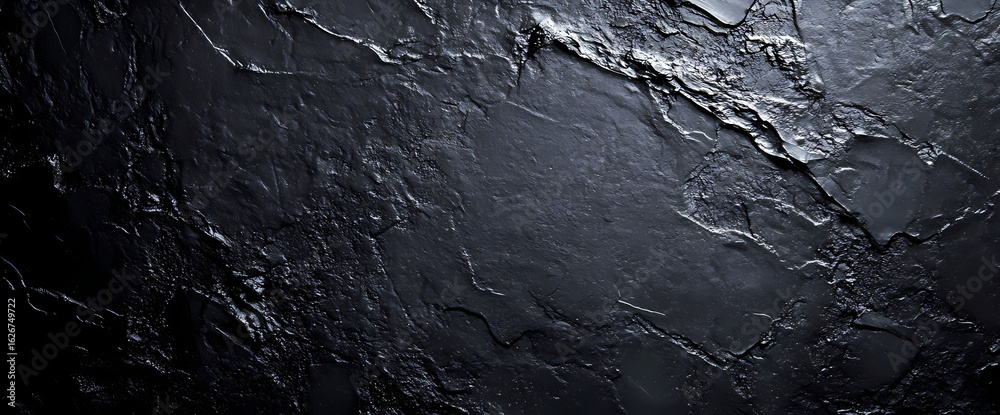 Fototapeta premium Textured dark grey slate stone background with natural patterns and rough surfaces