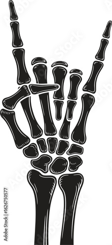 Rock on Bone Hands Skeleton Hands vector 