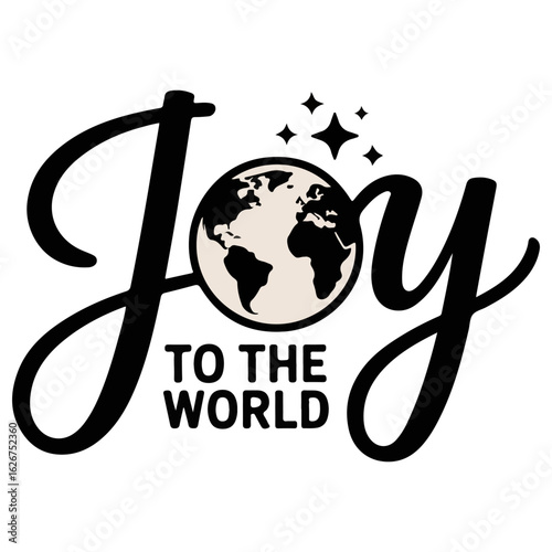 Joy to the World graphic illustration Transparent png isolated vector