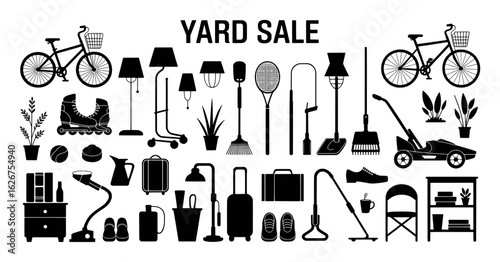 Collection of household items and sporting goods for sale bicycle lamp