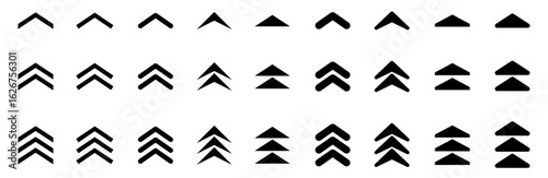 Arrow up scroll icon set, swipe up, group arrows directed upwards