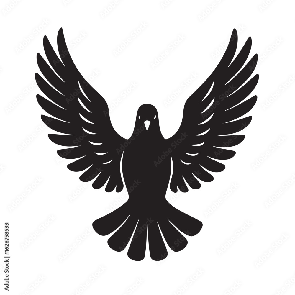 Naklejka premium Dove and eagle wings vector illustration symbolizing peace and freedom