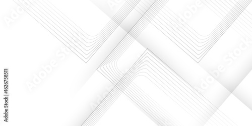Abstract white and gray color, modern design stripes background with geometric shape. Vector illustration. . Vector white horizontal template for business banner, formal invitation backdrop, luxury.	
