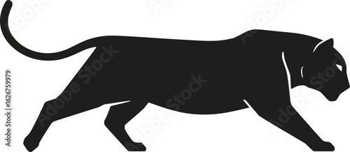 Vector art of silhouette of a black panther walking gracefully representing strength and agility in the wild nature
