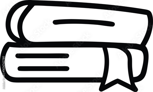 Stack of Two Books with Bookmark Icon Illustration for Education and Reading Concepts