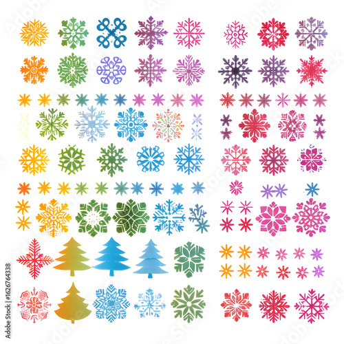 set of snowflakes