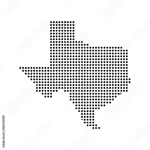Texas dotted map icon design vector, Texas map in halftone, Vector illustration.