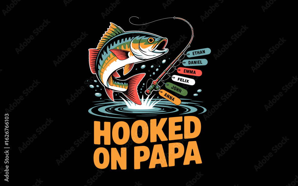 Obraz premium Personalized Reel Cool Papa svg t-shirt quotes design
