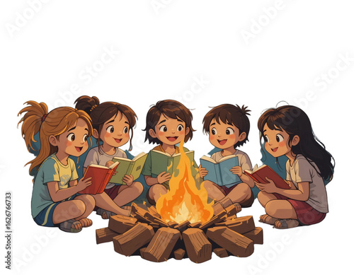 : Kids Camping Adventure: Storytelling, Friends & Fun Around a Cozy Campfire