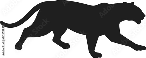 Vector art of silhouette of a panther walking gracefully representing strength and power in the wild nature of the african jungle