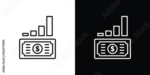 capital gain icon, outline vector sign, logo design download