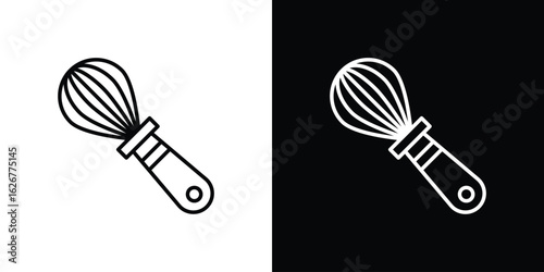 Whisk icon, outline vector sign, logo design download