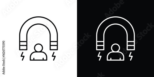 User engagement icon, outline vector sign, logo design download