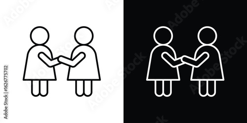 Twin icon, outline vector sign, logo design download