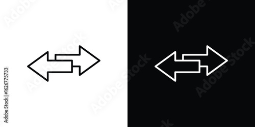 Transfer icon, outline vector sign, logo design download