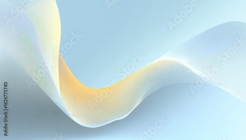 Light blue and pale yellow abstract flowing lines