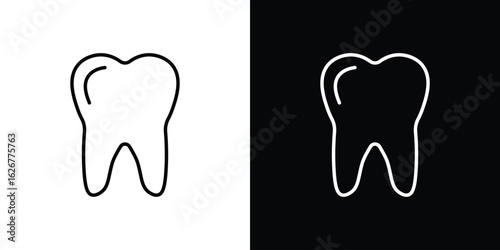 Tooth icon, outline vector sign, logo design download