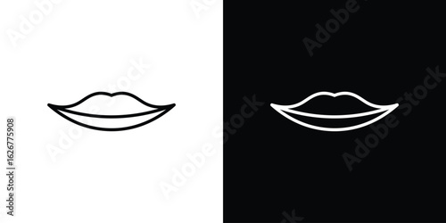 Thin lips icon, outline vector sign, logo design download