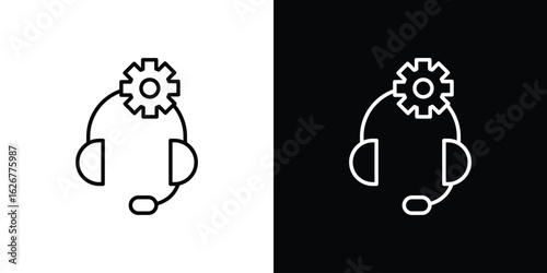Tech support icon, outline vector sign, logo design download
