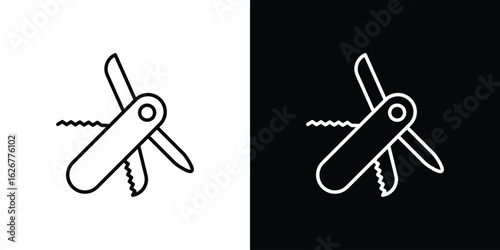 Swiss Knife icon, outline vector sign, logo design download