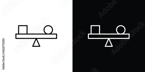 Stability icon, outline vector sign, logo design download