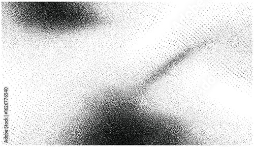 Abstract gritty wave pattern with grainy sand halftone texture and monochrome noise overlay. Digital glitch art background with stipple, spray brush, and charcoal roughness effects
