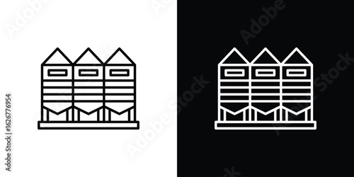 Silo icon, outline vector sign, logo design download