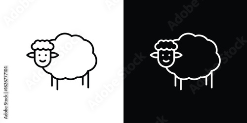 Sheep icon, outline vector sign, logo design download