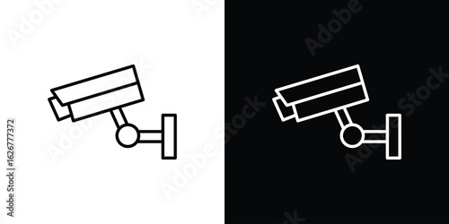 Security camera icon, outline vector sign, logo design download
