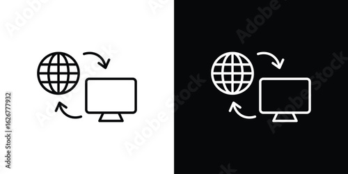 Remote Access icon, outline vector sign, logo design download