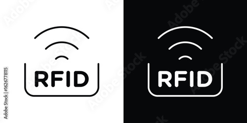 RFID icon, outline vector sign, logo design download