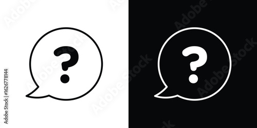 Question icon, outline vector sign, logo design download