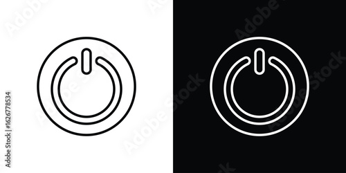 Power icon, outline vector sign, logo design download