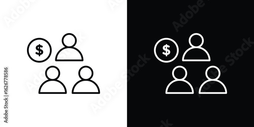 Ponzi scheme icon, outline vector sign, logo design download