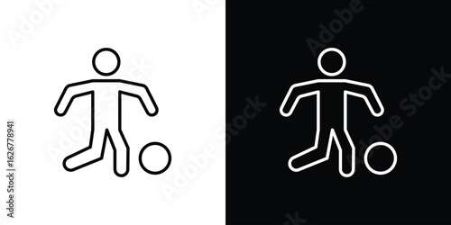 People playing Ball icon, outline vector sign, logo design download