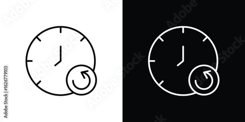 Past icon, outline vector sign, logo design download