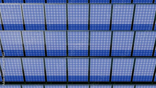 Solar panels producing green, renewable energy