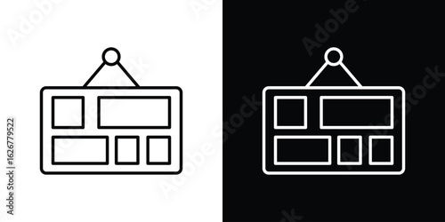 Mood board icon, outline vector sign, logo design download