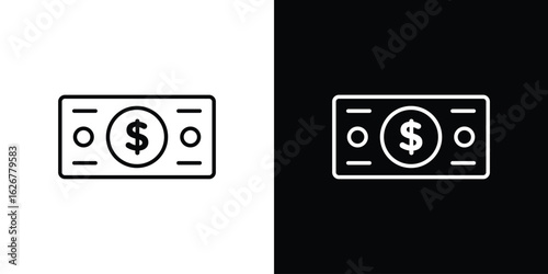 Money icon, outline vector sign, logo design download