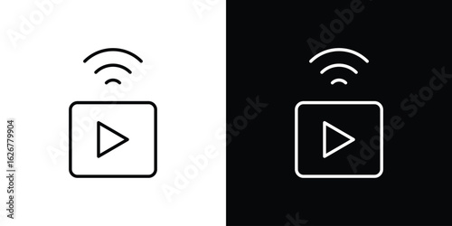 Livestream icon, outline vector sign, logo design download